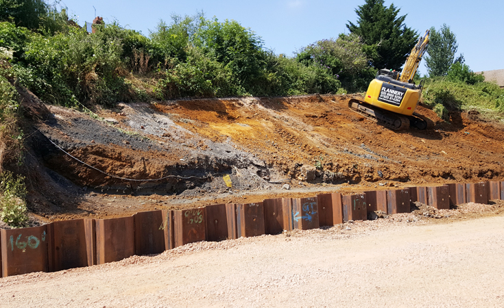 Area of Japanese knotweed on a site in Wellingborough, after excavation