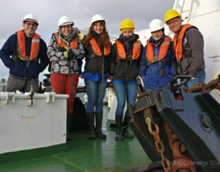 Members of JNCC, National Museums Scotland and Thomson Environmental Consultants, aboard the research vessel MRV Scotia © JNCC, National Museums Scotland