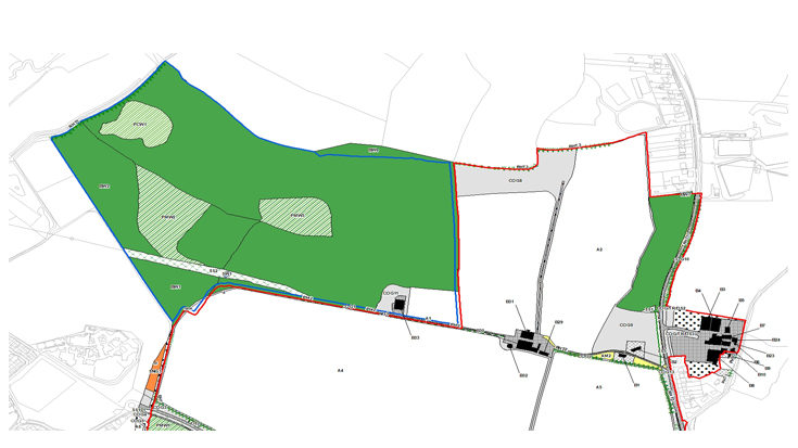 A Phase 1 Habitat map produced by the Thomson GIS team showing part of the Welborne development © Thomsonec.com